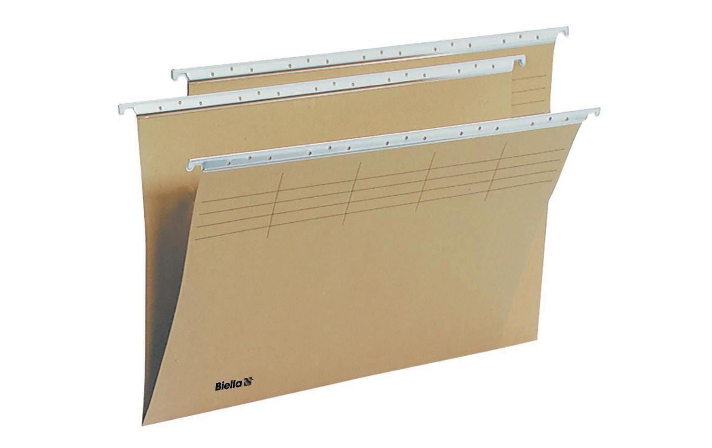 Biella Hängeordner für A4 – Karton, Olivgrün, 320 × 250 mm, mit Vordruck