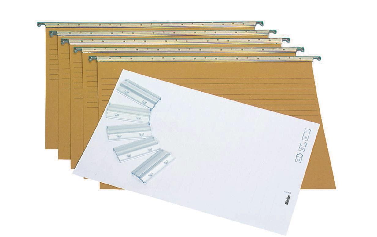 Biella Hängeordner für A4 – Karton, Olivgrün, 320 × 250 mm, mit Vordruck