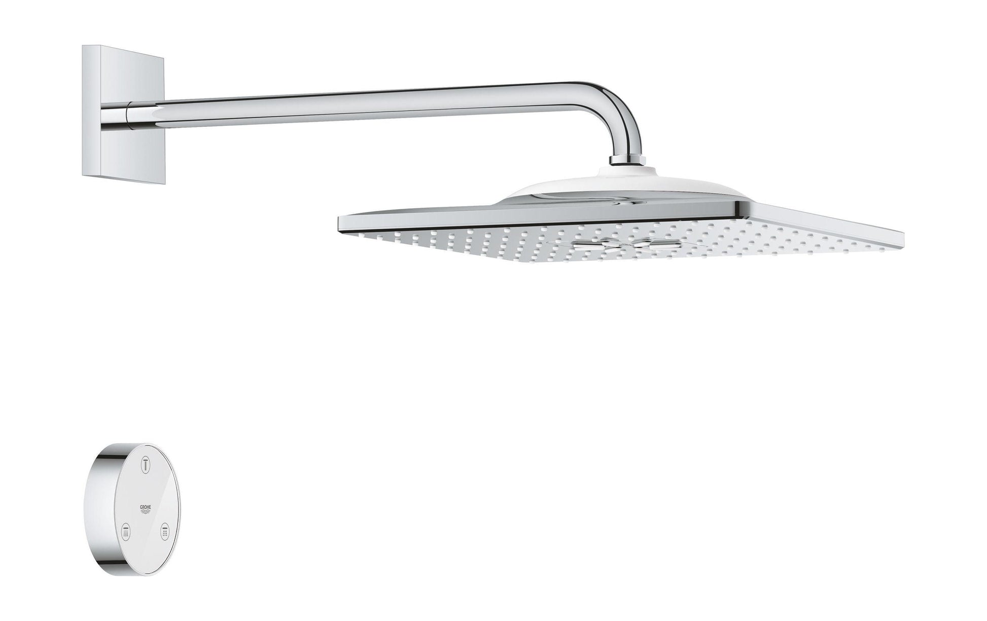 GROHE Rainshower Smartconnect 310 Cube Kopfbrause – Ø31 cm, Chromstahl, Wandmontiert
