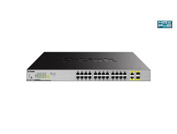 D-Link DGS-1026MP – Managed Switch – 24×GbE, 2×SFP, L2, PoE+ 370 W, 1U