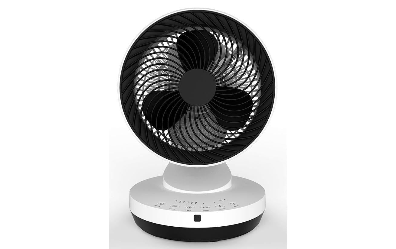 Stylies Tischventilator Gemma – 5 Stufen, oszillierend, Timer, Fernbedienung, 2000 W, 61 dB(A), Weiss