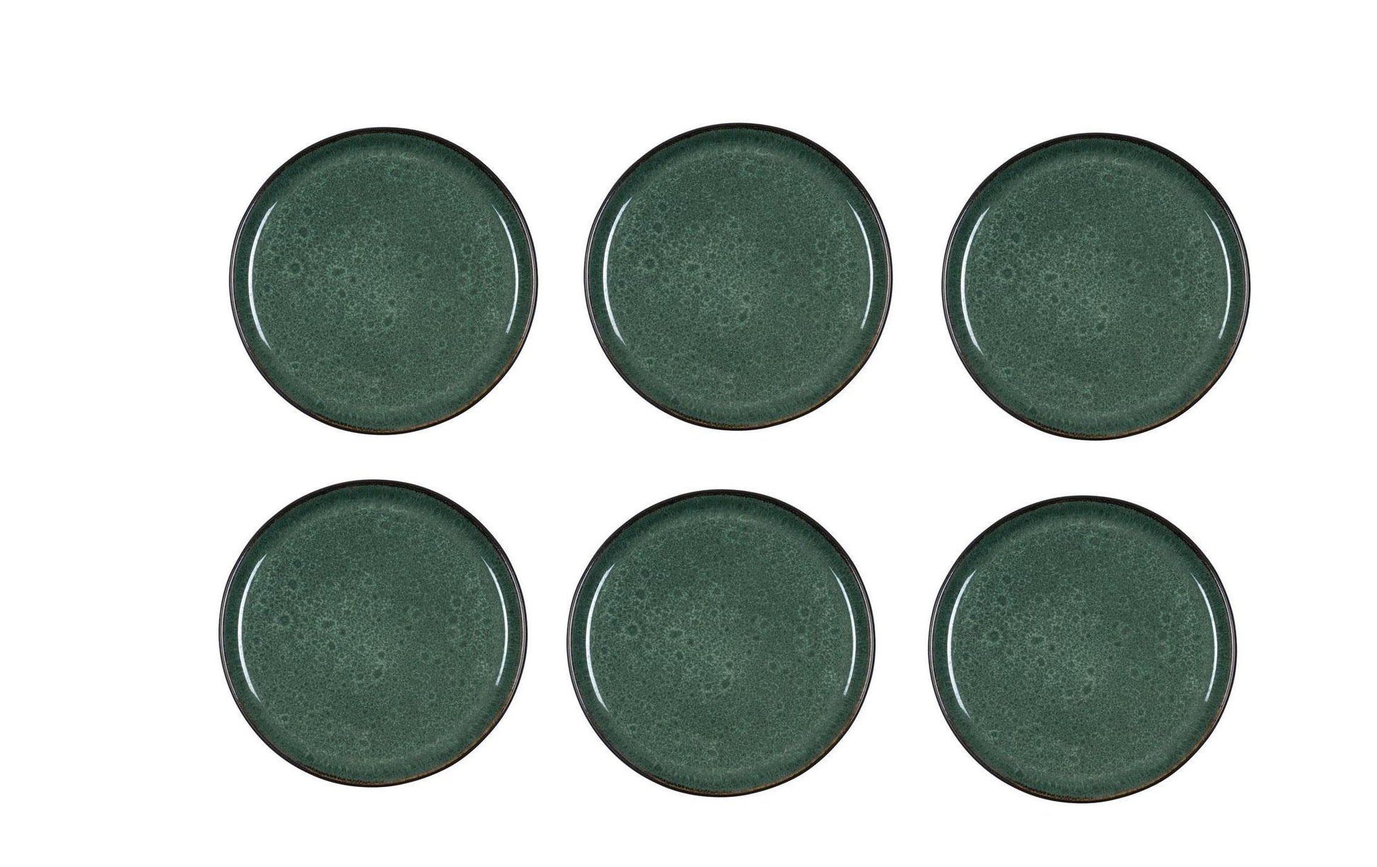 BITZ Dessertteller – 6er Set, Ø 21,0 cm, Steinzeug, Grün, spülmaschinenfest, mikrowellengeeignet