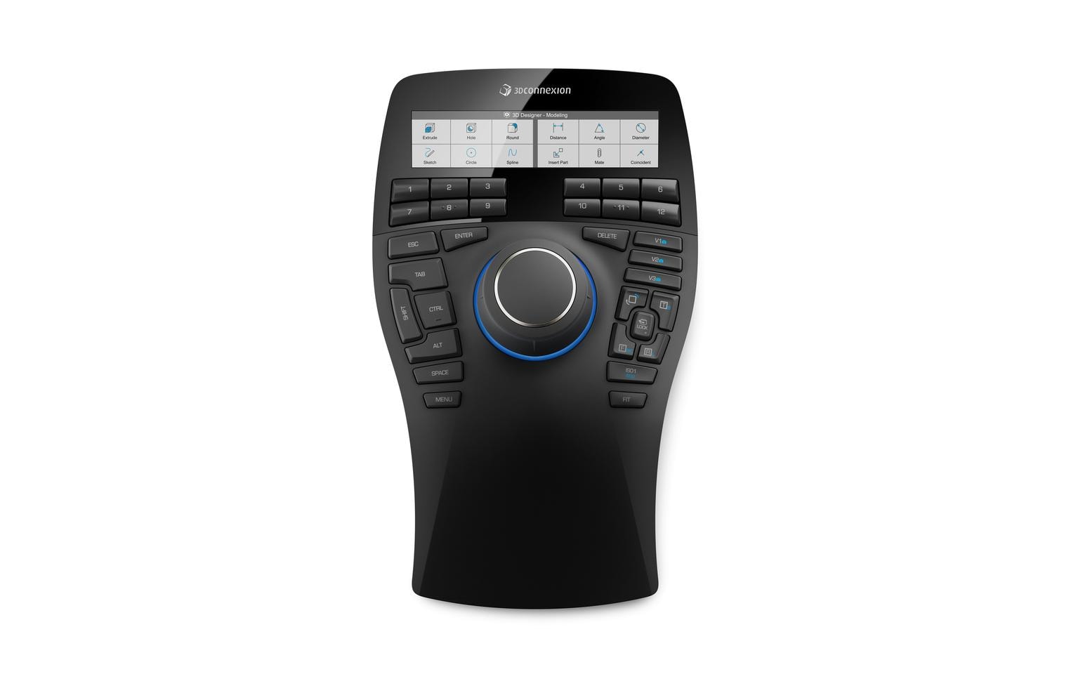 3Dconnexion SpaceMouse Enterprise 3D-Maus – kabelgebunden, für Linkshänder, Touchpad, schwarz