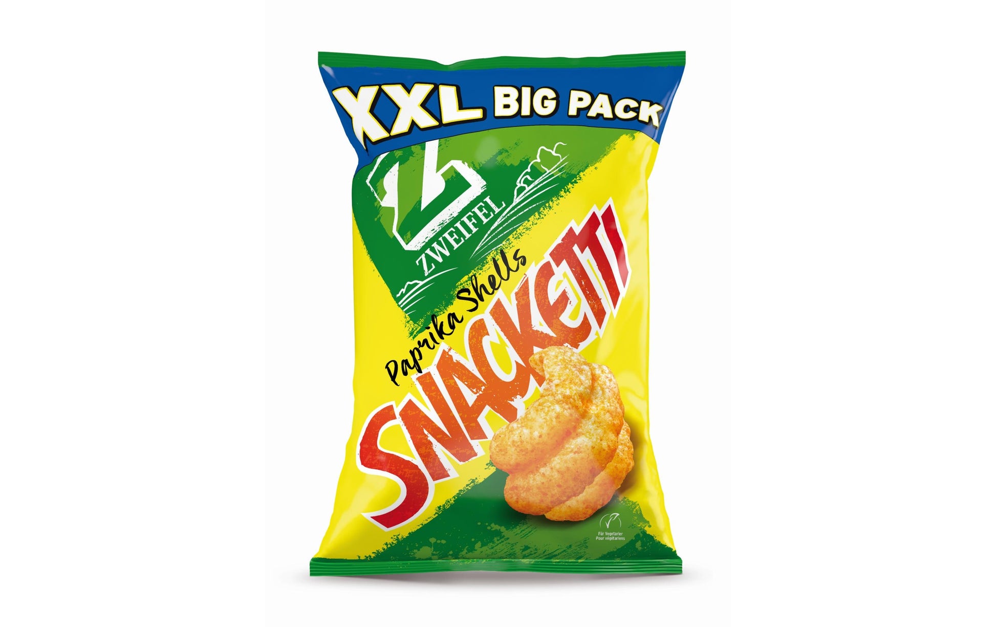 Zweifel Snacketti Shells XXL Chips – Paprika, glutenfrei, vegan – 225 g