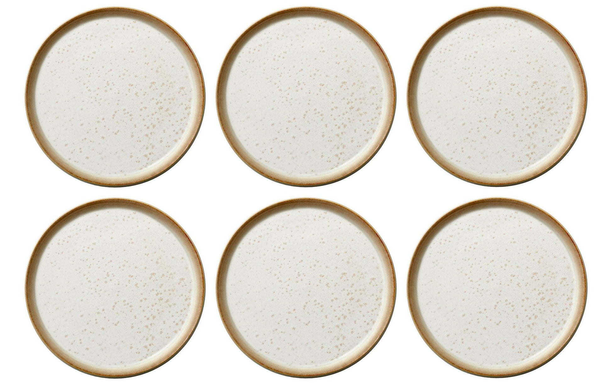 BITZ Dessertteller – 6er Set, Ø 21,0 cm, H 2,0 cm, Steinzeug, Creme, spülmaschinenfest, mikrowellengeeignet