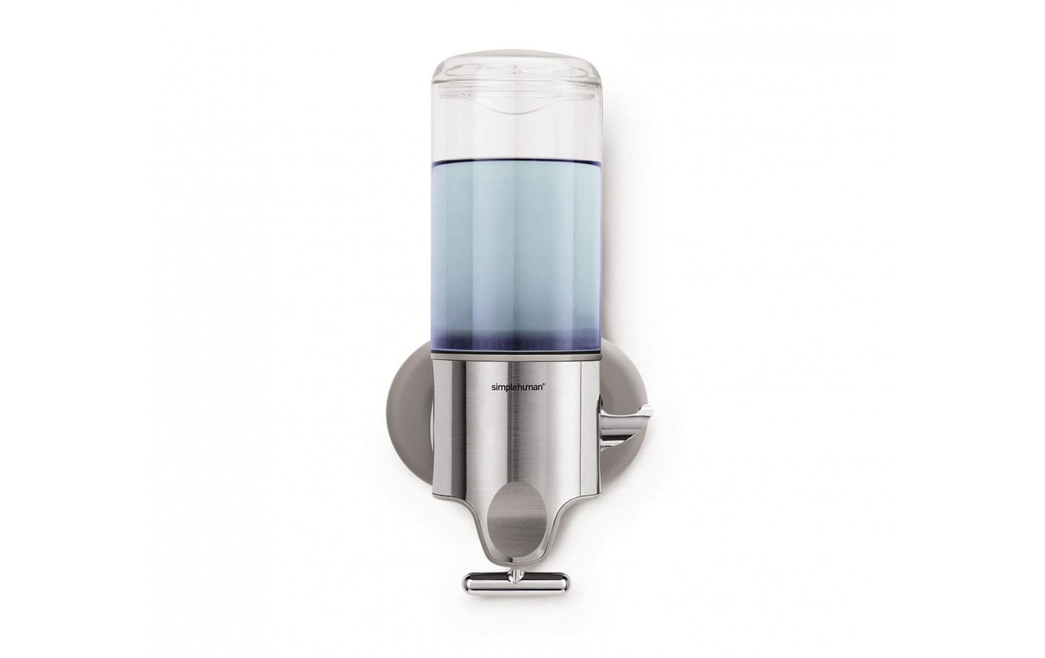 simplehuman BT1034 Manueller Seifenspender – Wandmontage – 444 ml, Silber, Edelstahl