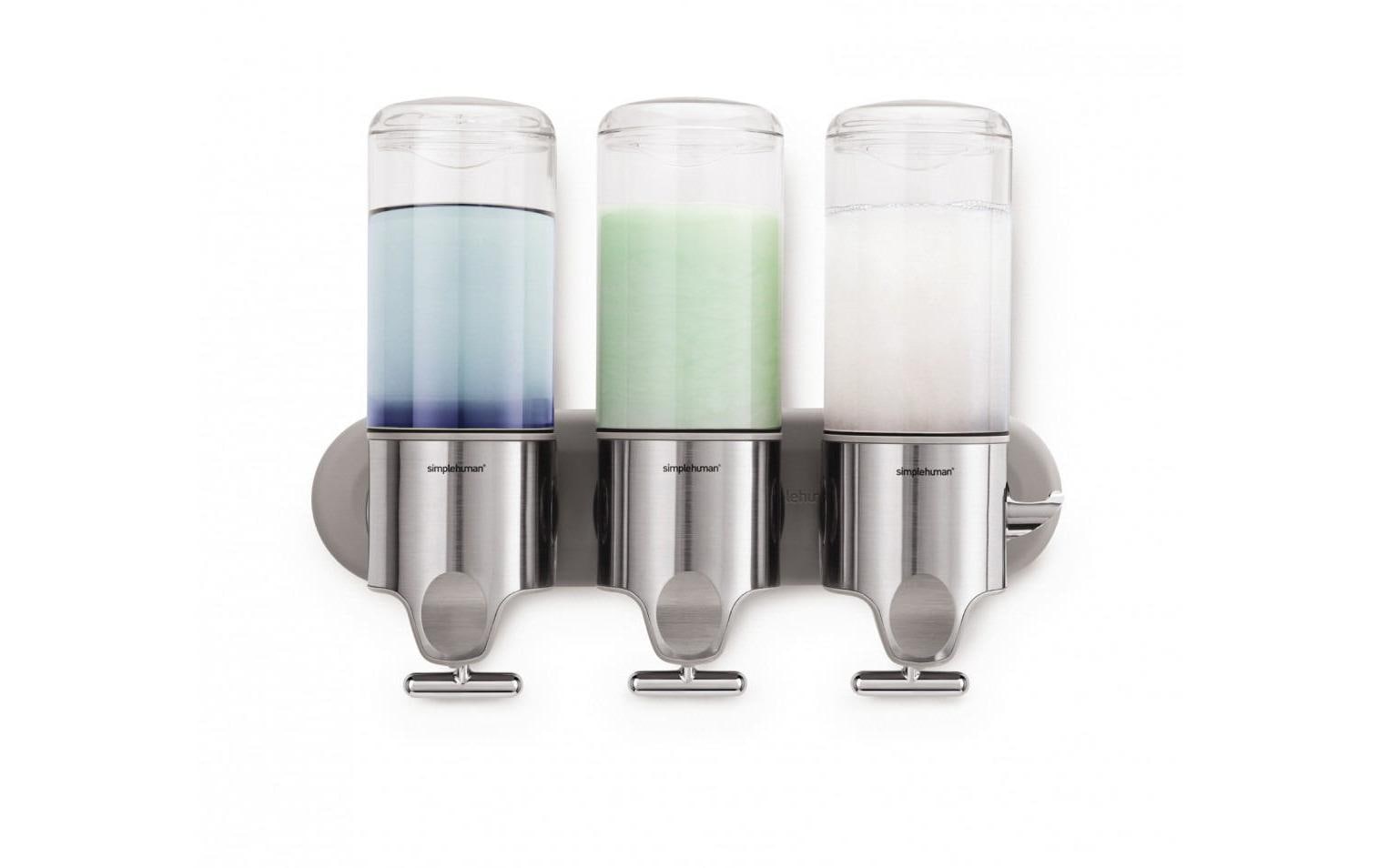 simplehuman BT1029 Manueller Seifenspender – Wandmontage – 444 ml, silber, Edelstahl