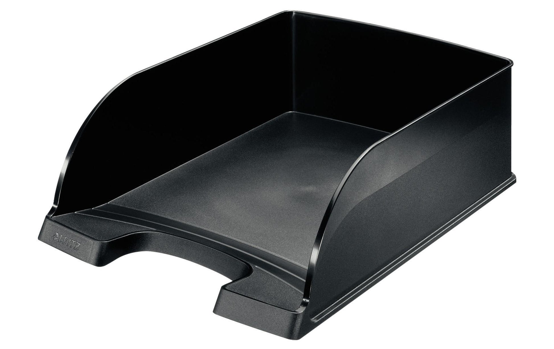 Leitz Briefkorb – mit Griffausschnitt, mit Beschriftungsfeld, matt, schwarz, B 255 × H 103 × T 357 mm