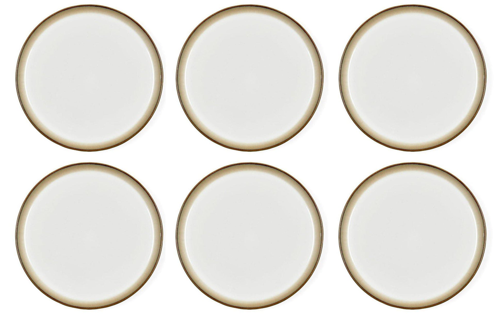 BITZ Speiseteller – 6er Set, Ø 27 cm, H 2,5 cm, Steinzeug, Grau/Creme, spülmaschinenfest, mikrowellengeeignet