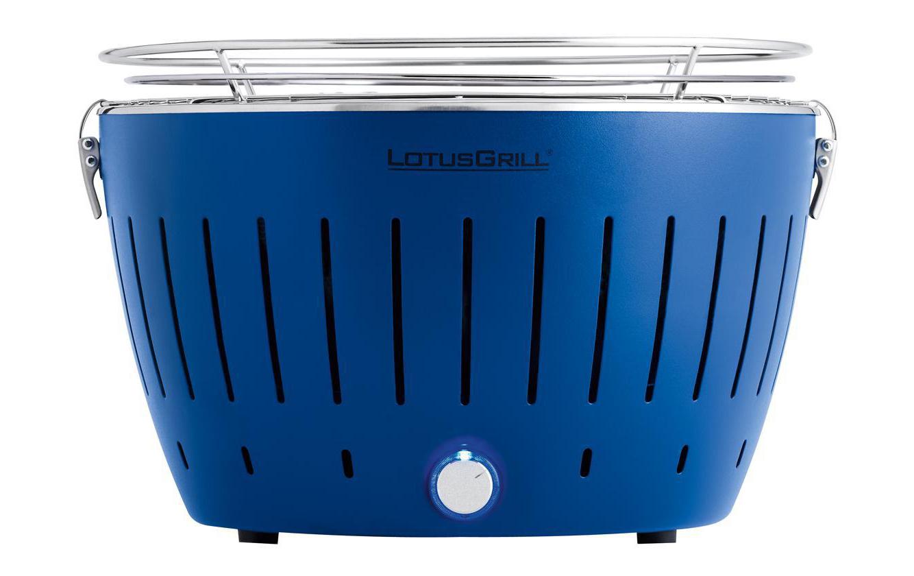 LotusGrill Tischgrill Ø 32 × 23,4 cm, Kunststoff/Edelstahl, Blau, mit USB-Anschluss