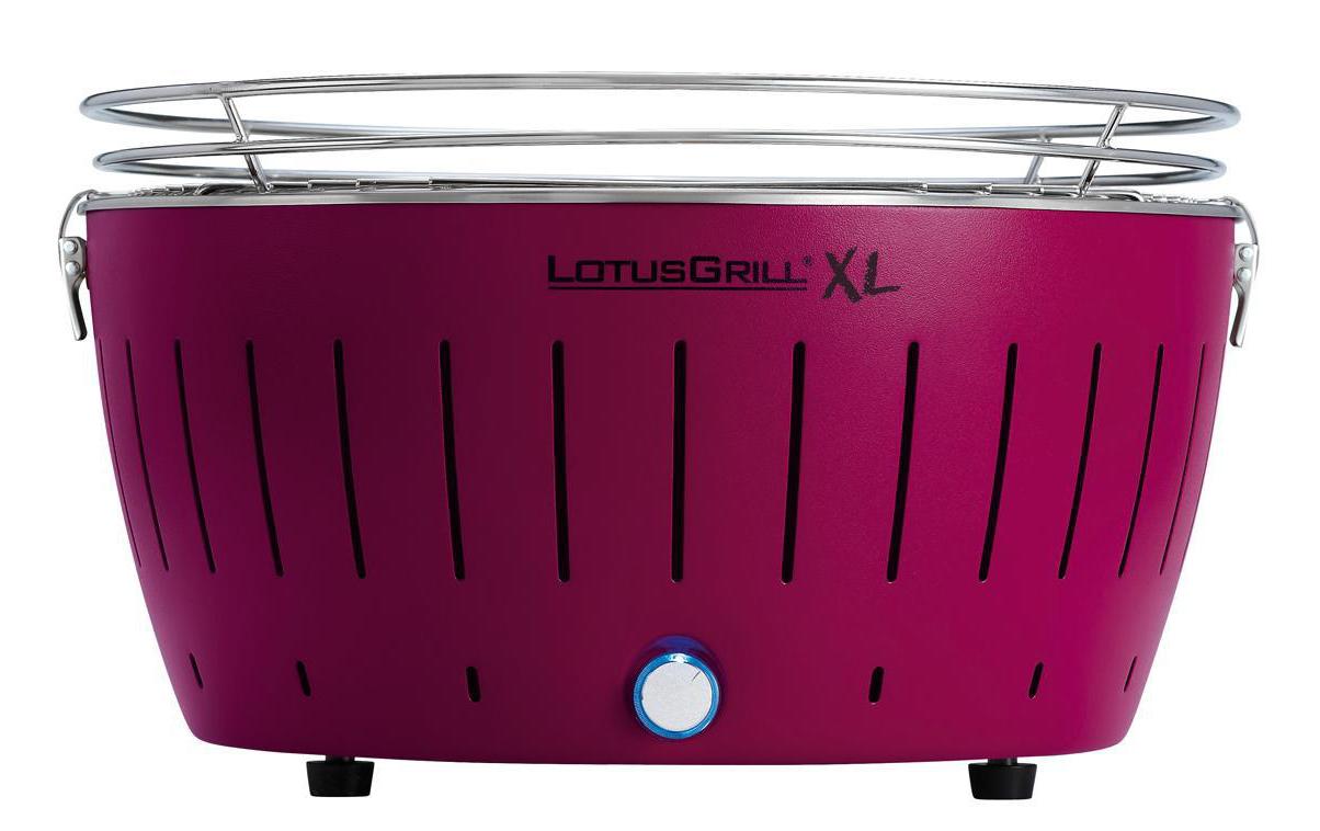LotusGrill Tischgrill G435 U PU – 40,5 cm, Holzkohle, USB-Anschluss – Violett