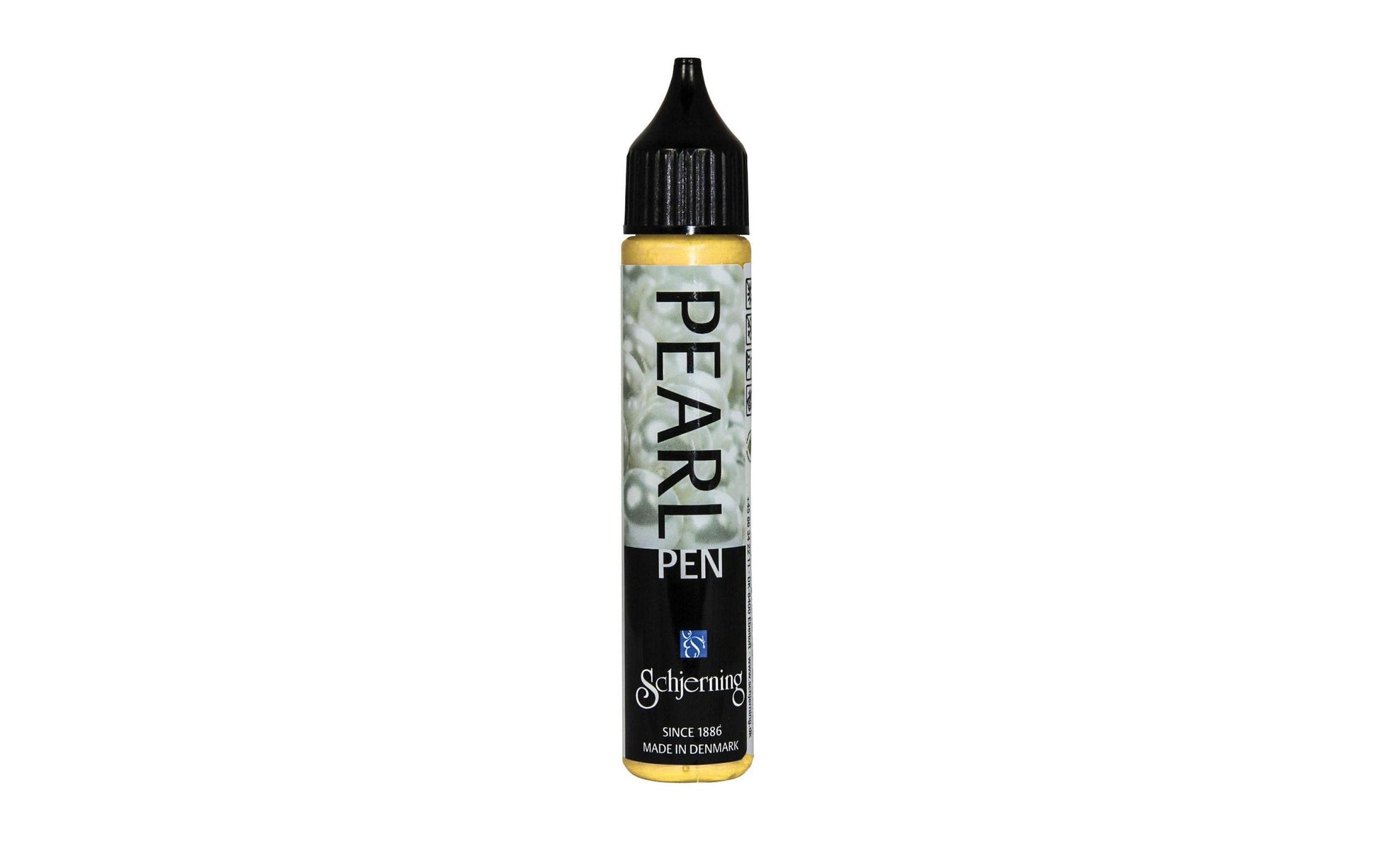 Schjerning Perlenstift – gelb perleffekt, 28 ml, für Papier, Textilien & Holz