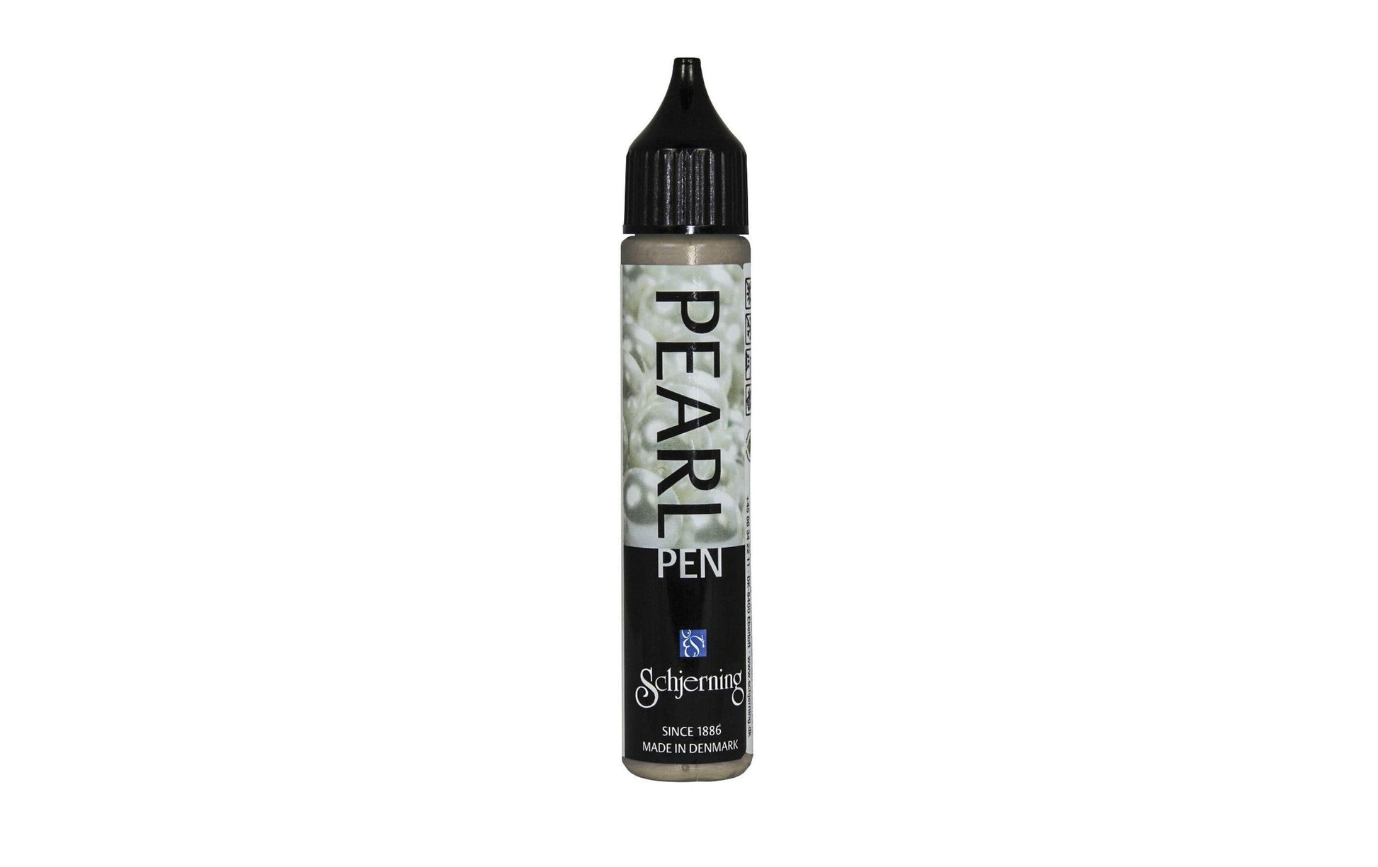 Schjerning Pearl Pen Perlenfarbe – Graubraun 1053, Perlglanz, 3D-Effekt – 28 ml – für Karton, Glas, Kunststoff