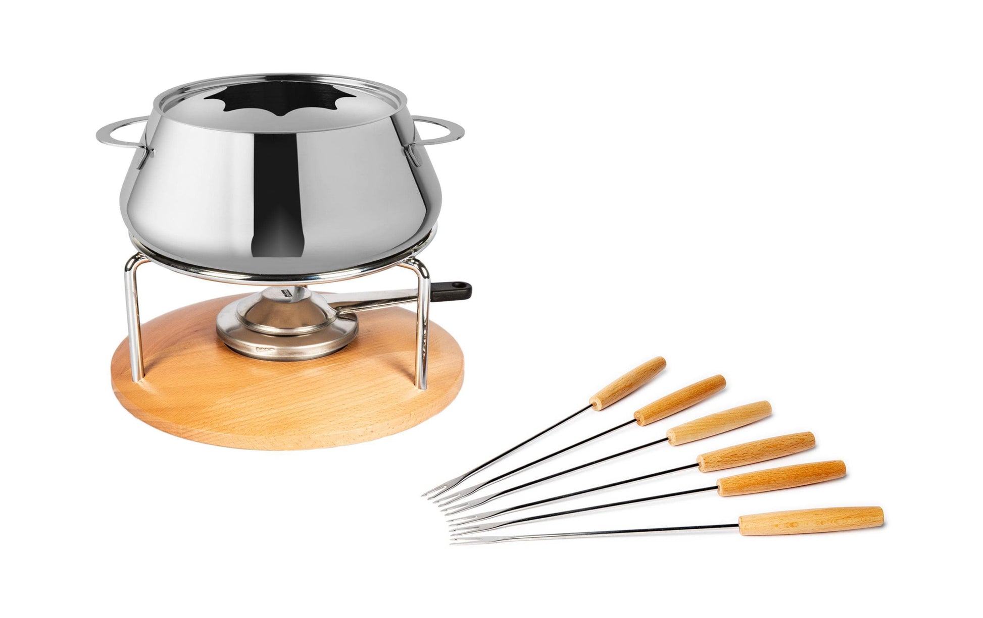 Stöckli Fondue Chinoise-Set Säntis 9-teilig, für 6 Personen – mit Gasbrenner, Edelstahl, 2 l, für Glaskeramik