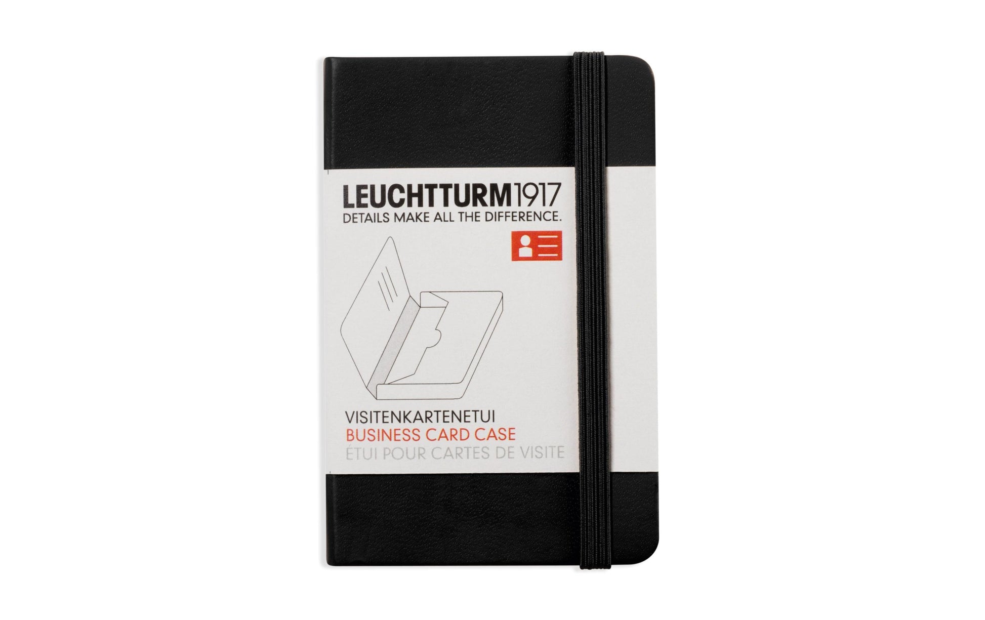 Leuchtturm Visitenkartenetui – Karton, Schwarz, 25 Karten