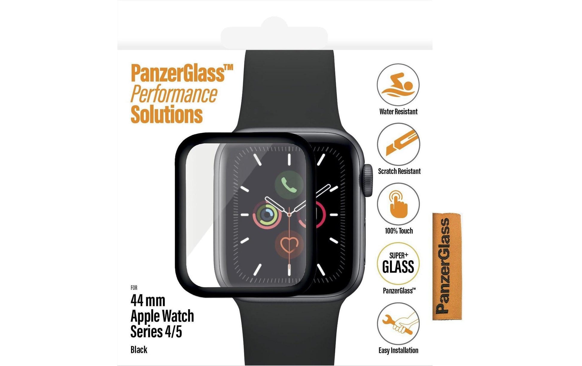 PanzerGlass Displayschutz (Panzerglas), Full Body – für Apple Watch Series 4/5/6/SE 44 mm