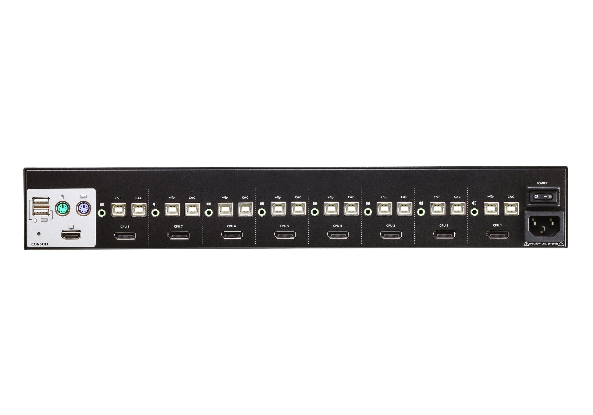 ATEN CS1188DP KVM-Switch – USB-A, 8× DP, 1× HDMI, 3,5 mm Audio