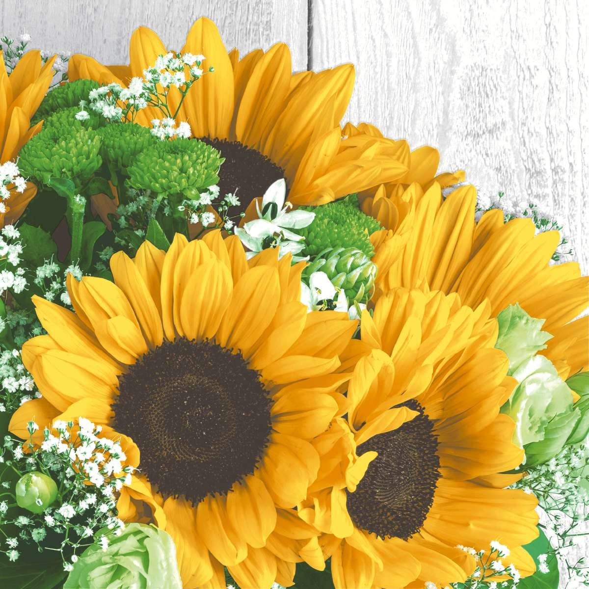 Paper + Design Servietten Sonnenblume – mehrfarbig – 33 × 33 cm, 3-lagig – 20 Stück