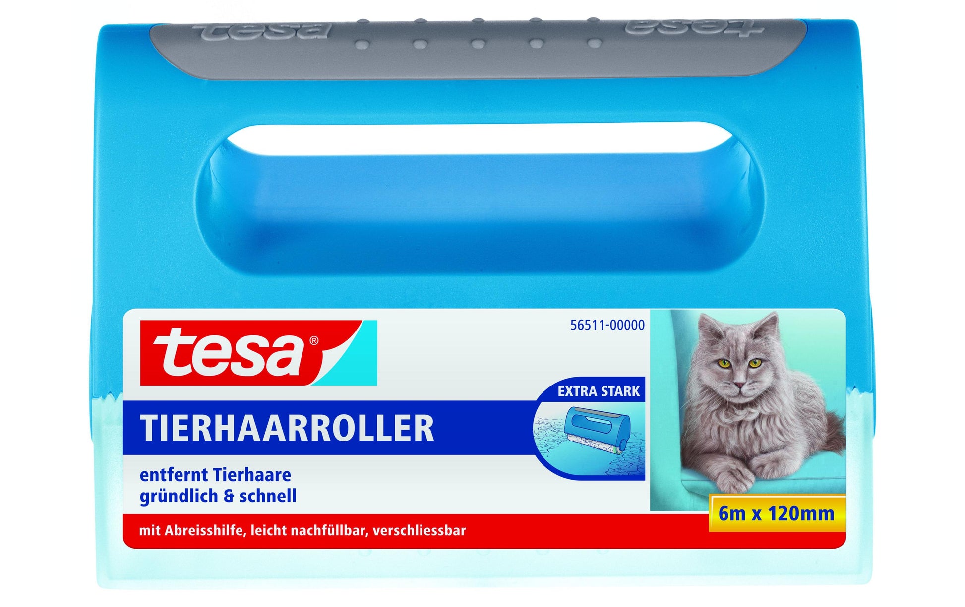 TESA Roller 56511-00000-07 – 12,0 cm – Kunststoff, transparent, 1 Stk.