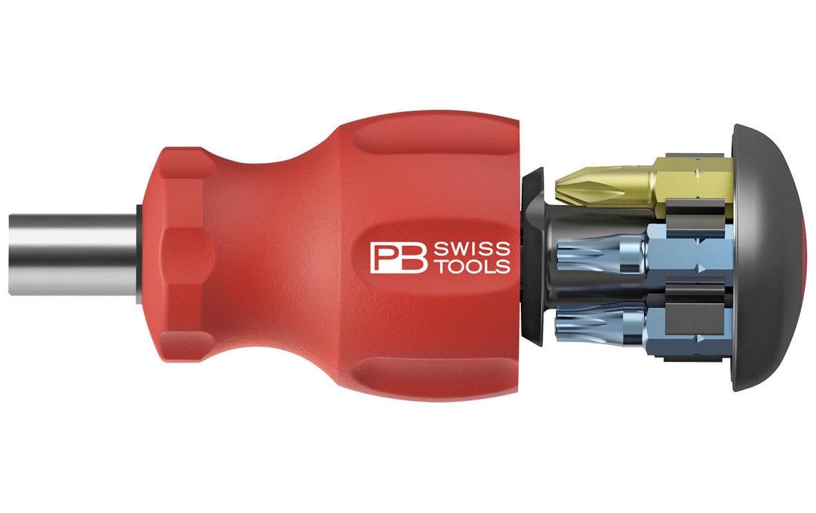 PB Swiss Tools Insider Stubby 8453 Schraubenzieher – 1/4"-Bitaufnahme, PH/T Bits, Gesamtlänge 50 mm