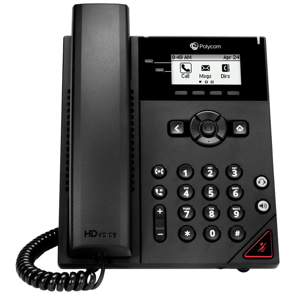 Poly VVX 150 – IP-Telefon, 2 SIP-Konten, 2,5", Gigabit, PoE, Schwarz