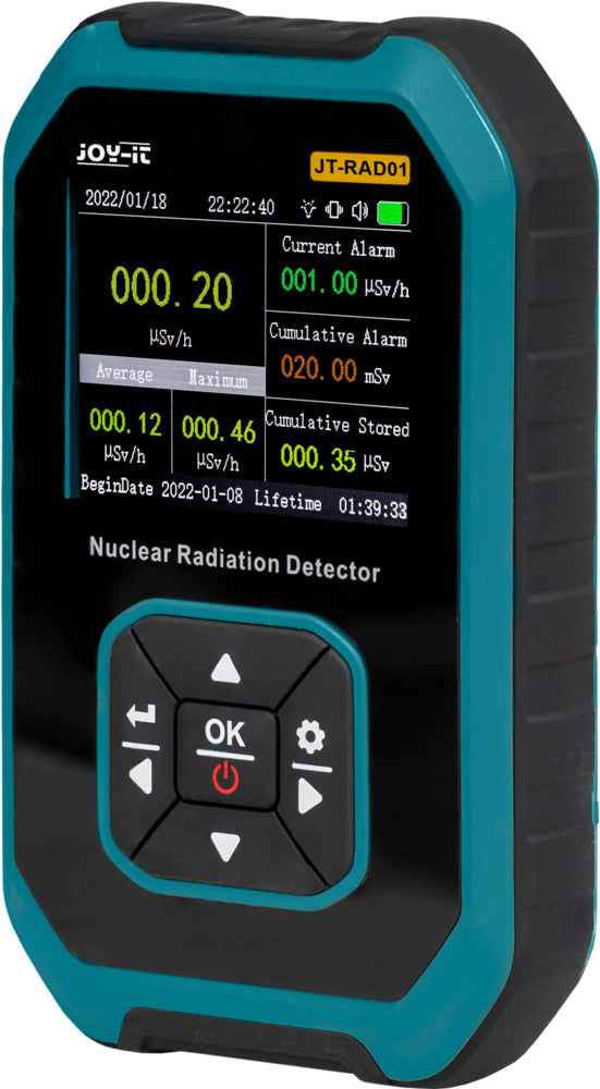 Joy-iT JT-RAD01 – Strahlenmessgerät – Digital, Akku (Li‑Ion), Empfindlichkeit 80 CPM/Sv (Co‑60)