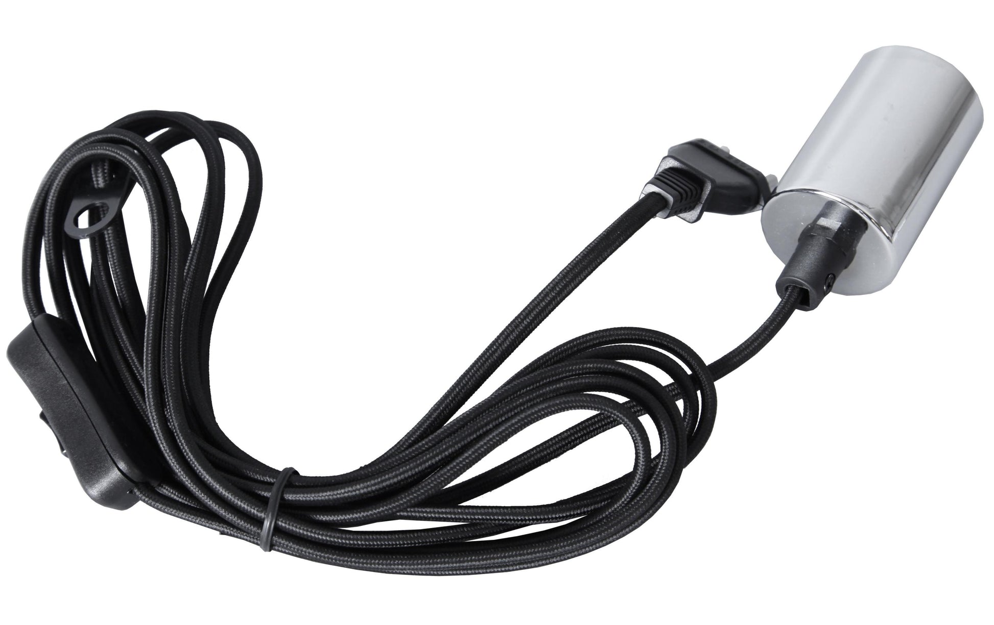 Star Trading Lampenhalter mit Kabel – E27, 3,5 m, mit Schalter – Chrom, Metall, IP20 – 1 Stk.