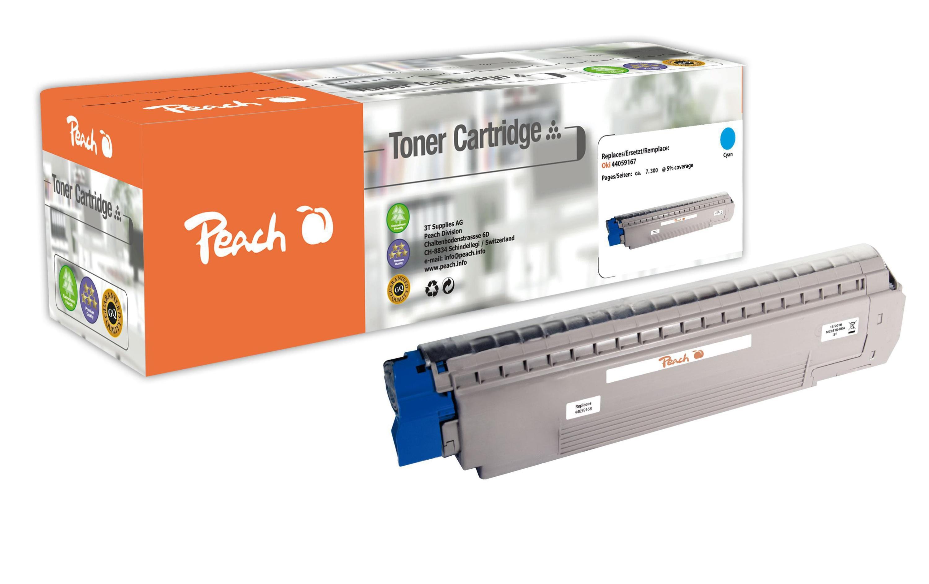 Peach Toner 44059167 – Cyan, 7300 Seiten – für OKI MC 851 CDTN/MC 851 CDXN/MC 851 DN und andere