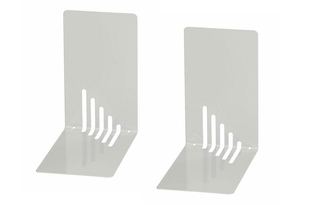 MAUL Buchstützen – grau – 85 × 140 mm – Stahl, 2 Stück