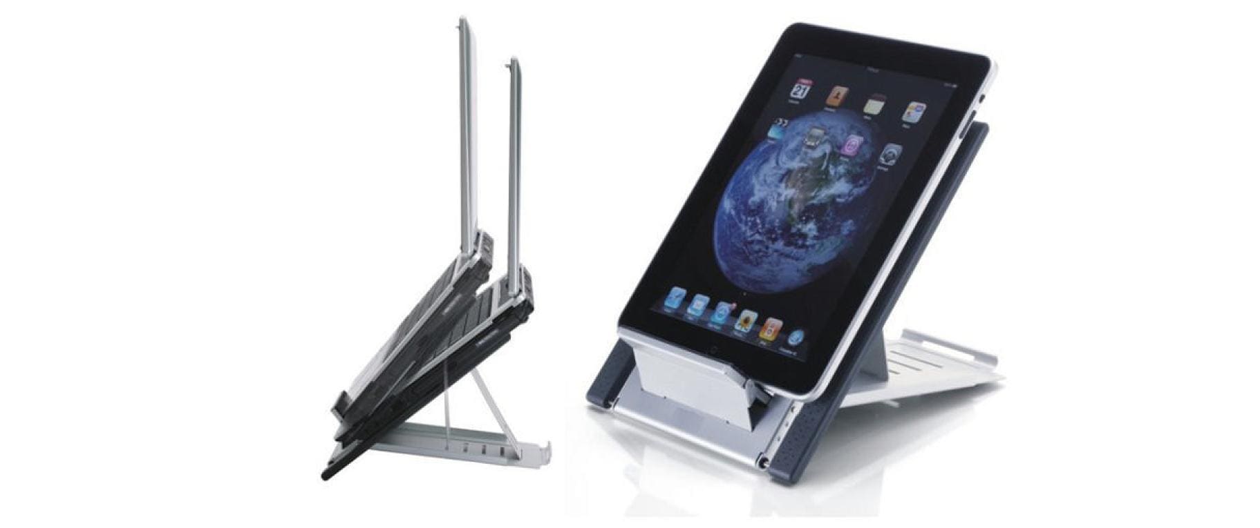 Neomounts Laptop-Ständer – bis 22"/5 kg, höhenverstellbar, neigbar – Silber