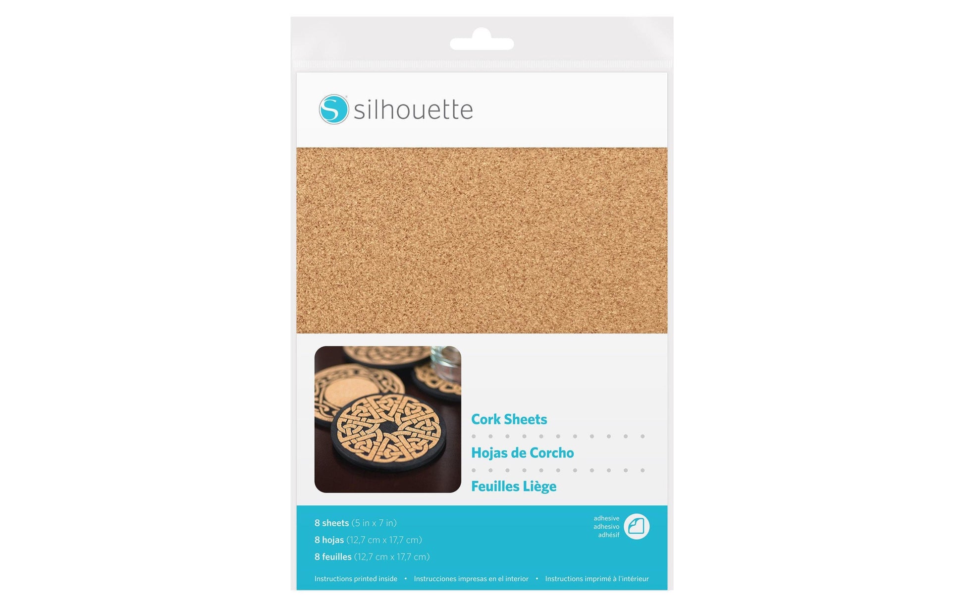 Silhouette Korkpapier – für Silhouette Schneideplotter – 127 × 178 mm – Beige – 8 Blatt