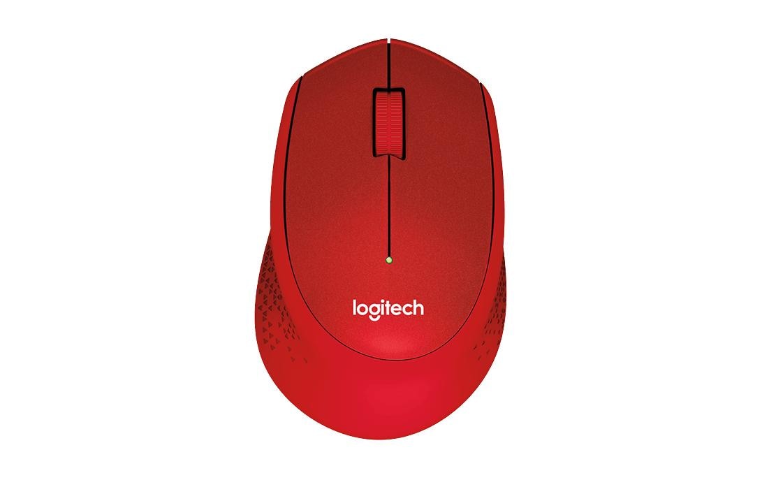 Logitech M330 Silent Plus Maus – kabellos, 2,4 GHz, Silent-Tasten, Rot