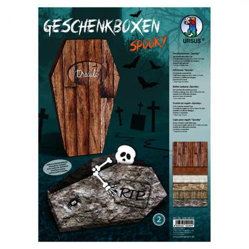 URSUS Geschenkbox Spooky Karton, Muster, mehrfarbig – 85 × 35 × 148 mm – 6 Stk. – Halloween
