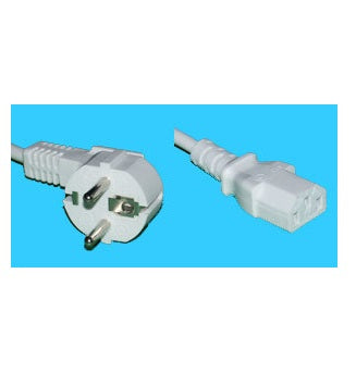 Diggelmann Netzkabel – Schuko (CEE 7/7, abgewinkelt) – IEC C13, 2 m, 10 A, weiss