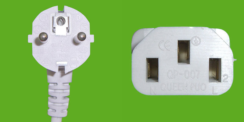 Diggelmann Netzkabel – Schuko (CEE 7/7, abgewinkelt) – IEC C13, 2 m, 10 A, weiss
