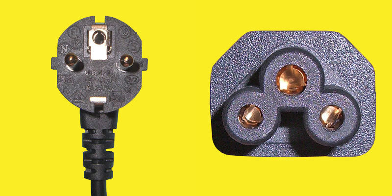 Diggelmann Netzkabel – Schuko (CEE 7/7)–IEC C5, 1 m, 2,5 A, schwarz
