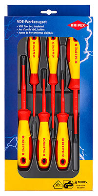 Knipex Schraubenzieher-Set PH/PZ/SL, 6-teilig, VDE, magnetisch – 00 20 12 V05
