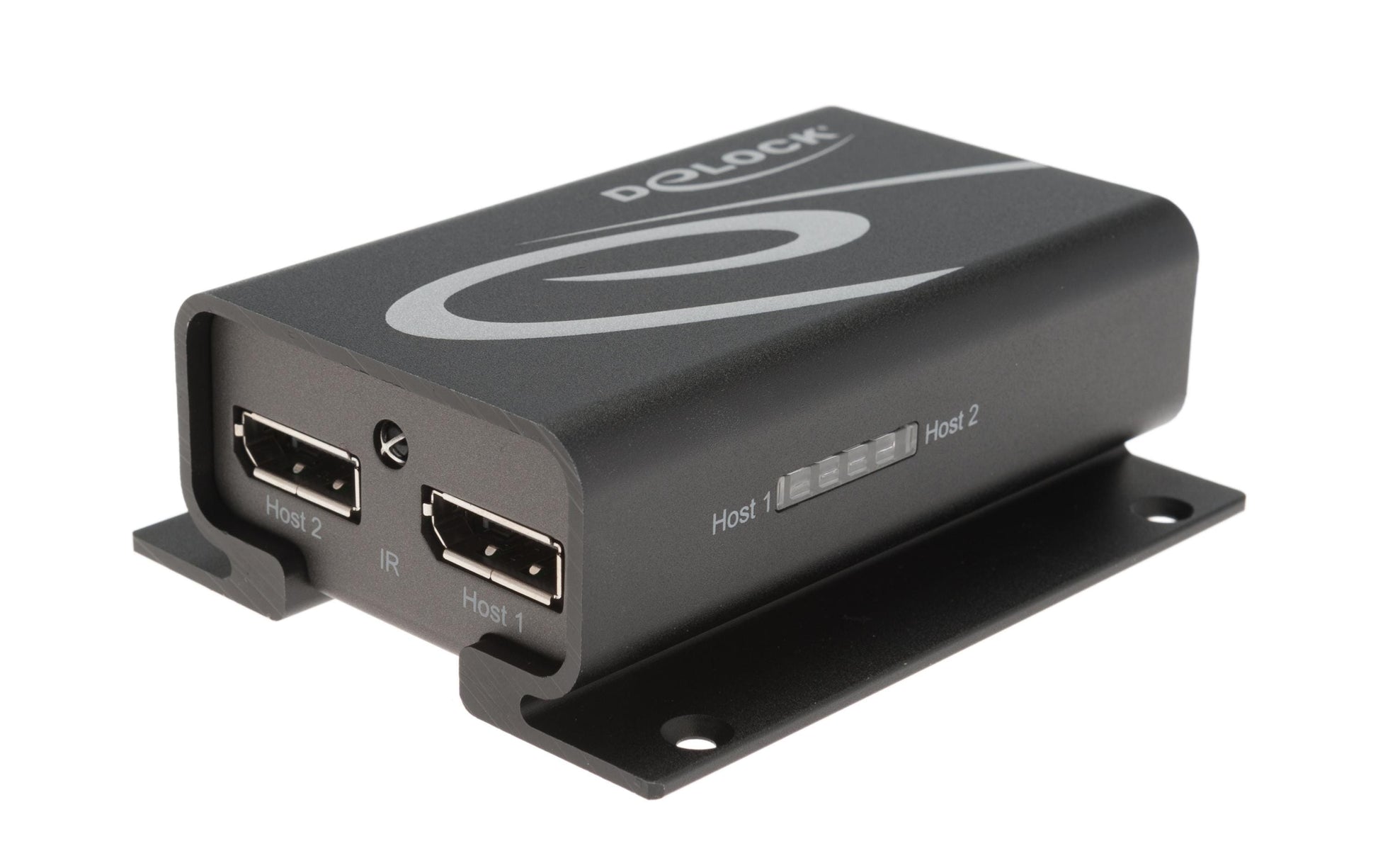 DeLOCK 87697 – DisplayPort-Umschalter – 4K UHD, 2 Eingänge, 1 Ausgang – Schwarz, Metall, 1 Stück