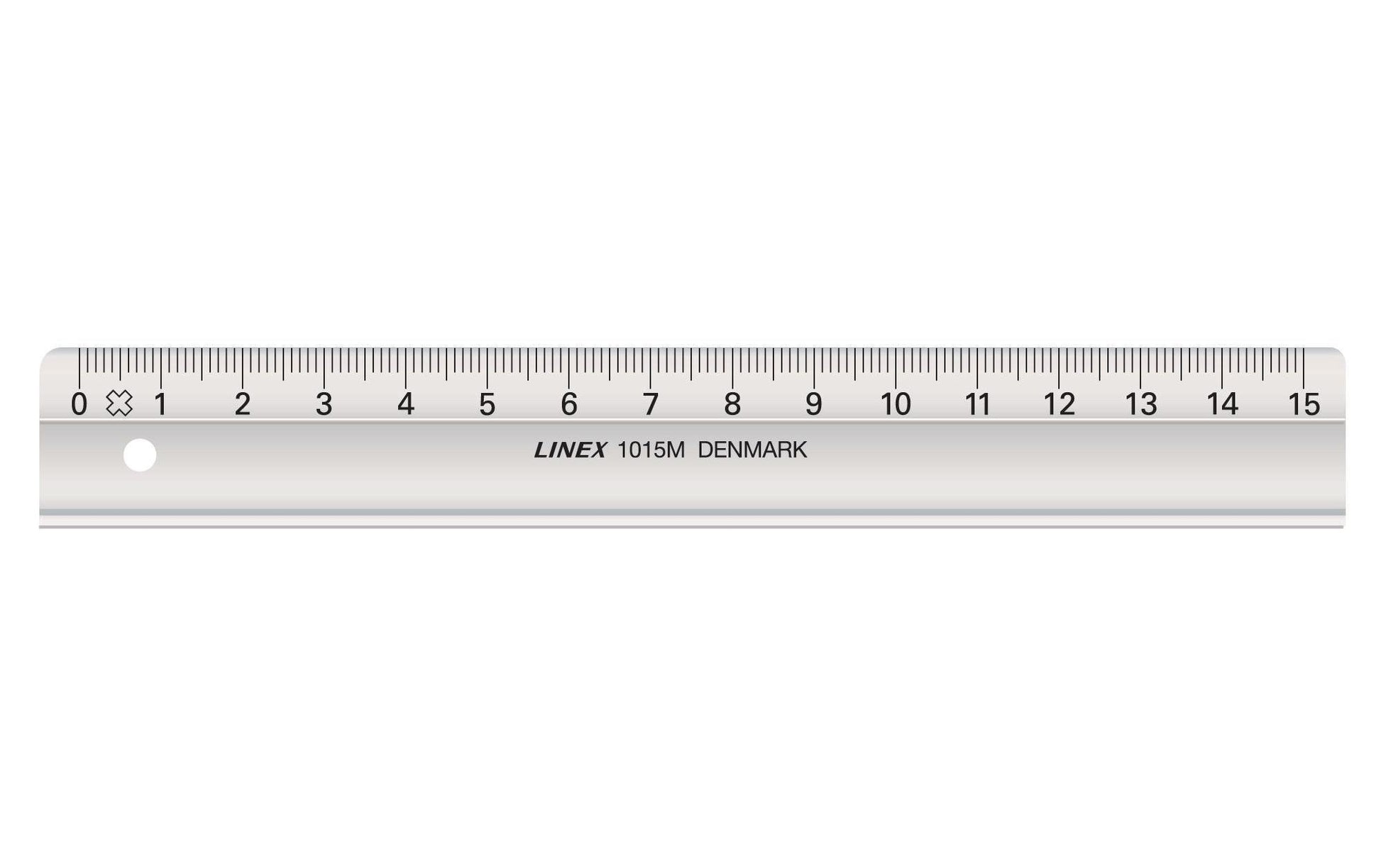Linex Wandtafel-Lineal 15 cm – Kunststoff, Transparent, Tuschekante, mit Facette