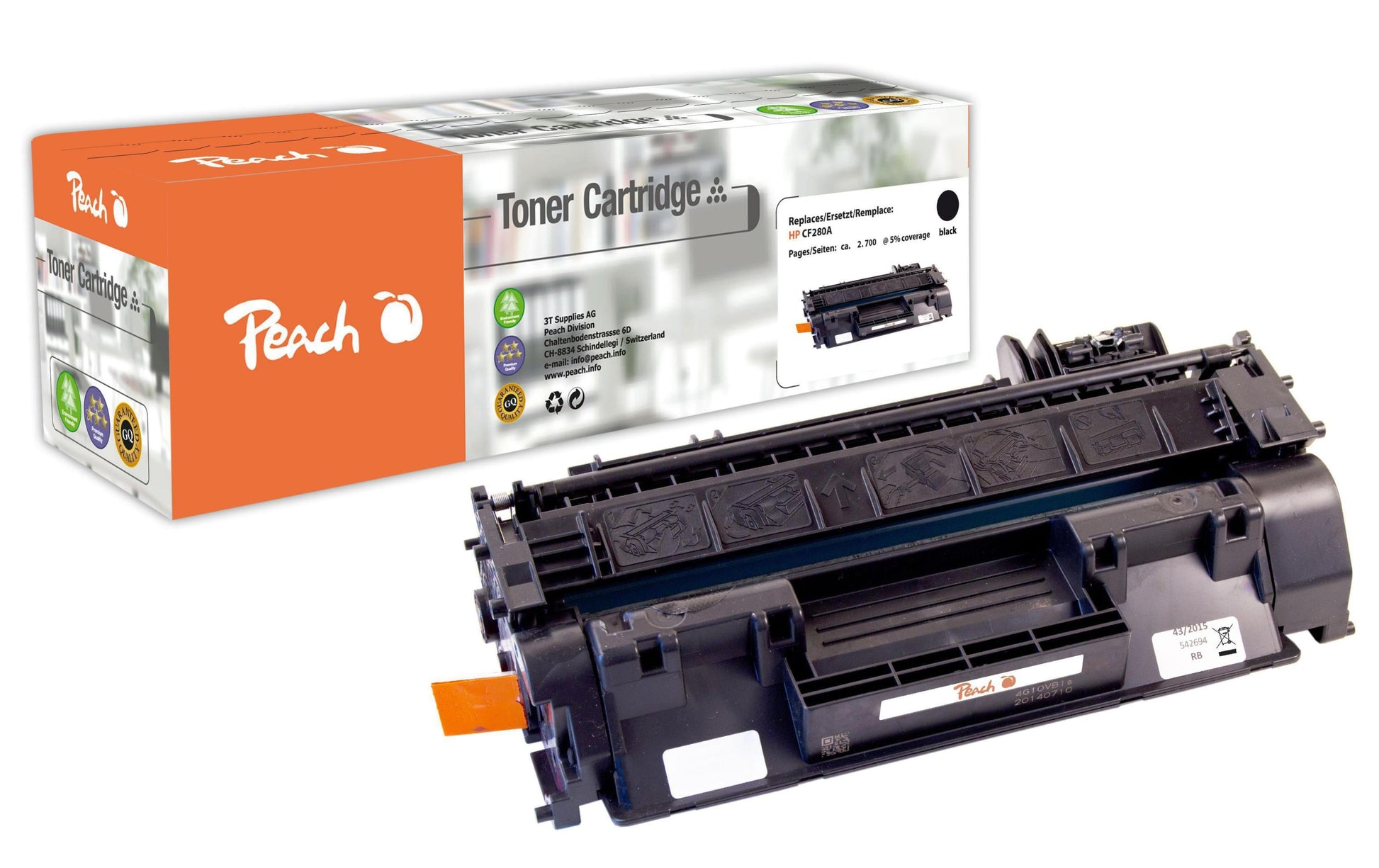 Peach Toner CF280A – schwarz, 2700 Seiten – für HP LaserJet Pro 400 M401a/M401dn/M401dw und andere