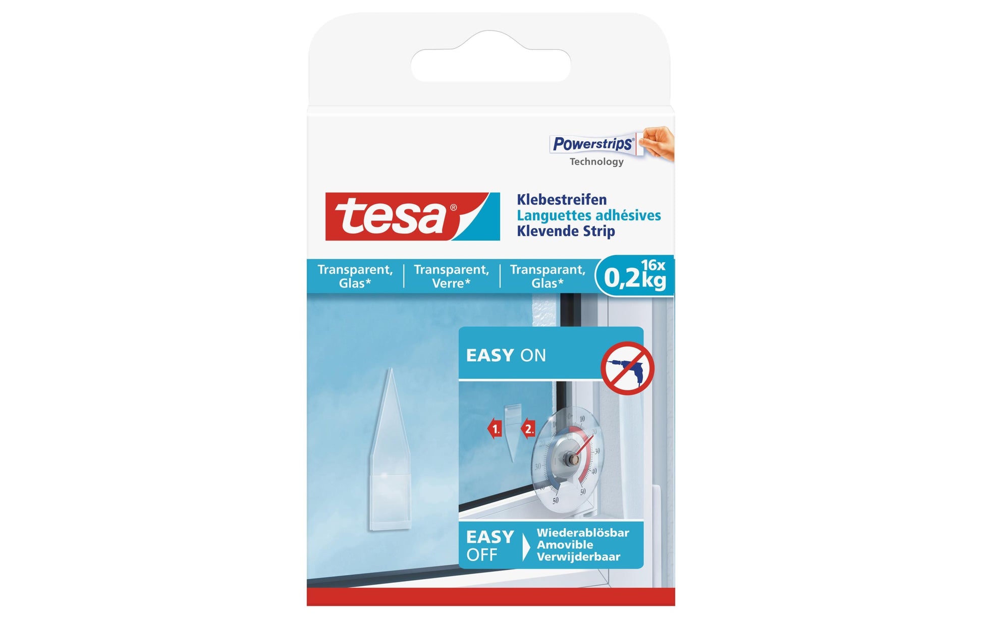 TESA Montagepad – für Glas, transparent, 16 Stk.