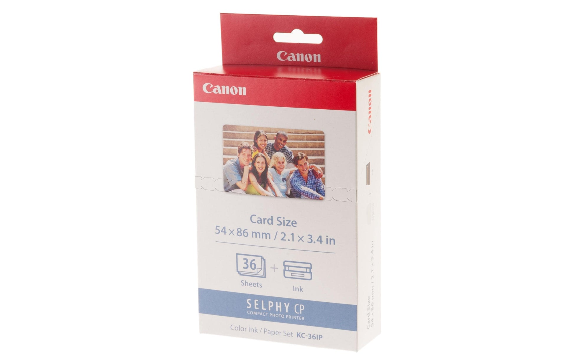 Canon Selphy Papier-Set – glänzend, 54 × 86 mm, 260 g/m², 36 Blatt, einseitig – für Canon Selphy