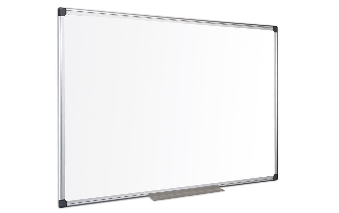 Bi-Office Whiteboard – 180 × 120 cm, Emaille, magnetisch, Alurahmen, Wandmontage, inkl. Stiftablage
