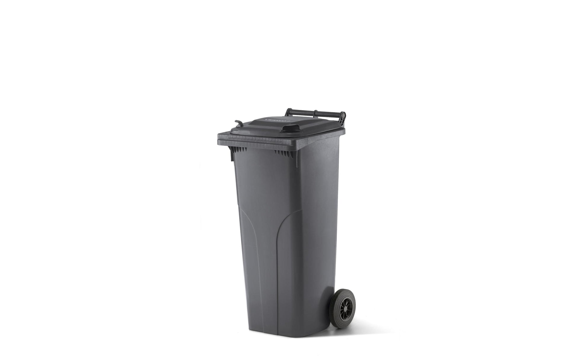 Verwo Abfallcontainer – 140 l – mit Deckel – Kunststoff, Anthrazit – B × H × T 480 × 1075 × 540 mm