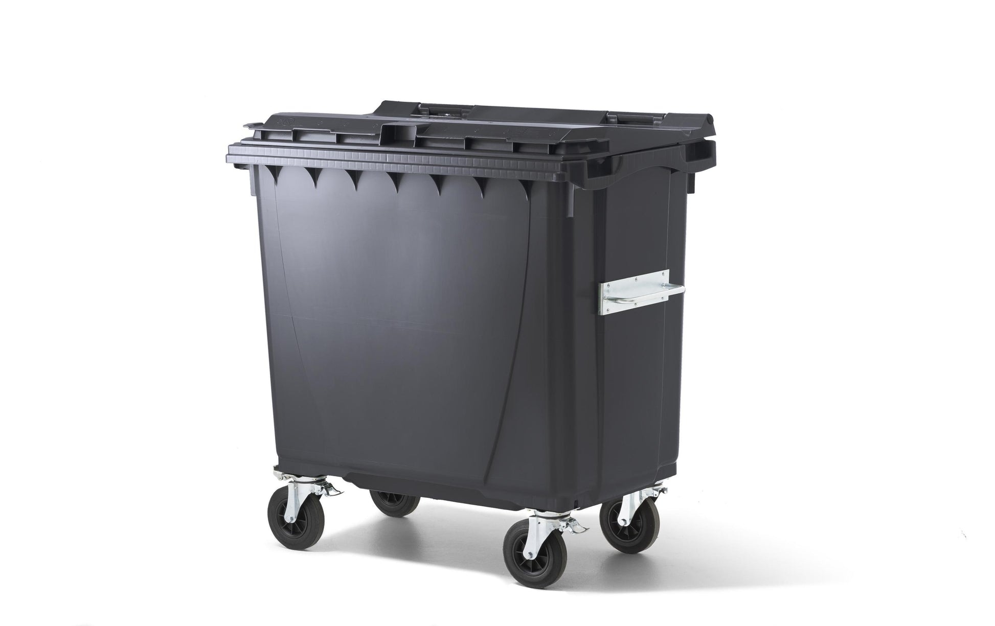 Verwo Abfallcontainer – 770 l – mit Deckel – Kunststoff, Anthrazit – B × H × T 1340 × 1310 × 780 mm