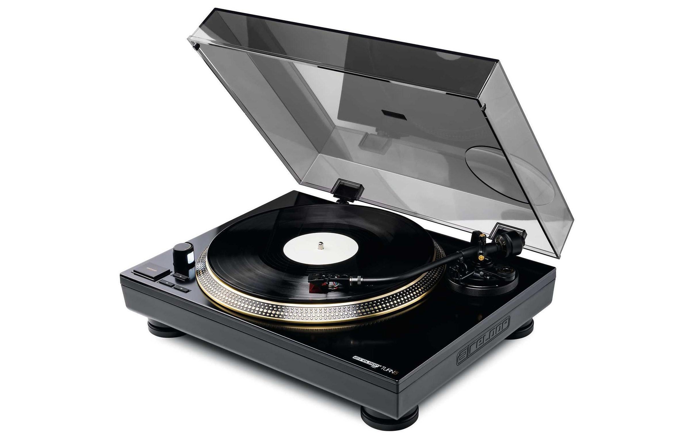 Reloop HiFi Turn5 – Plattenspieler – Direktantrieb, inkl. Ortofon 2M Red, S-Form-Tonarm, 78 U/min – Schwarz