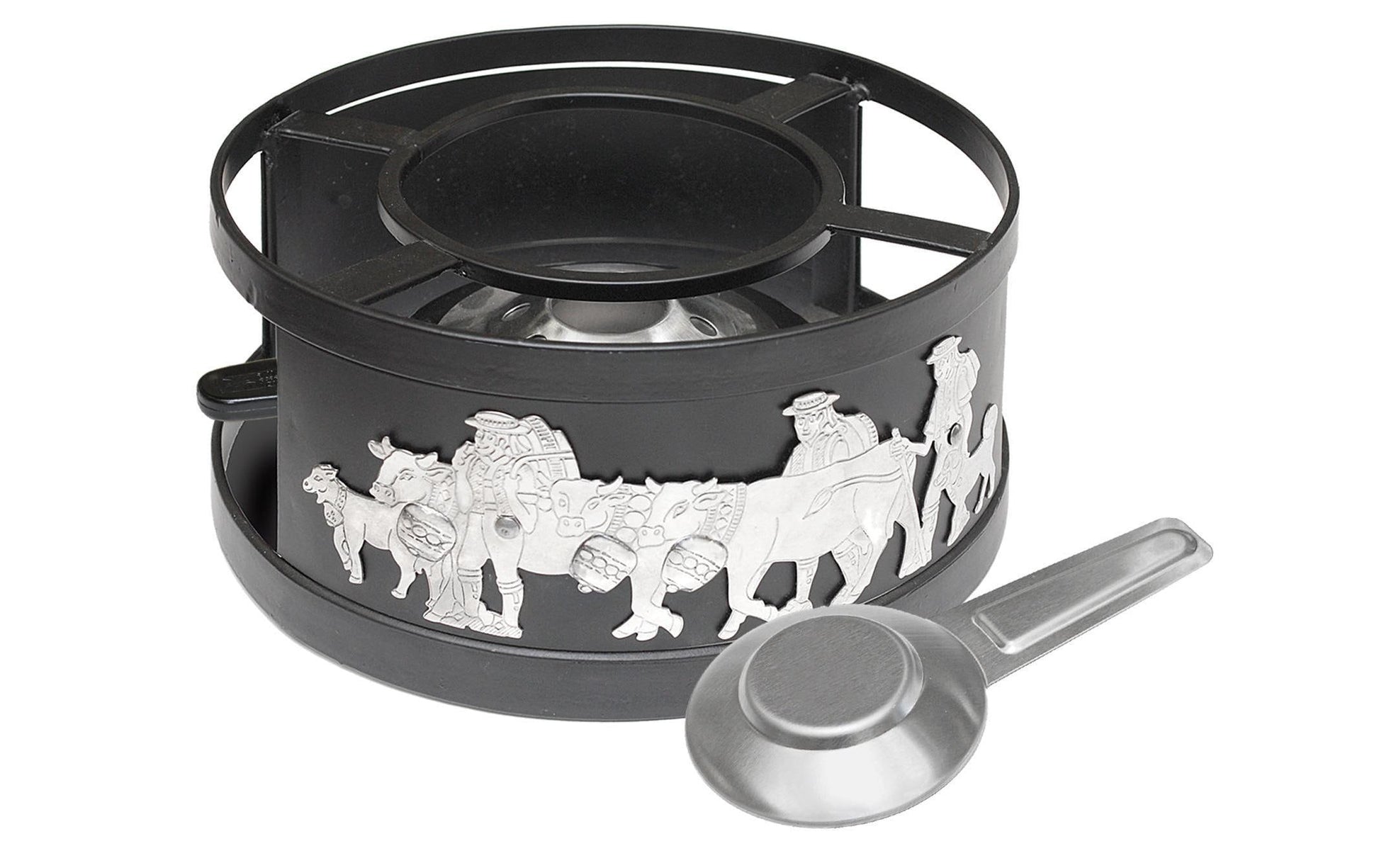 Heidi Cheese Line Fondue-Rechaud Appenzell – Ø 21 cm, Edelstahl, Silber, Schwarz