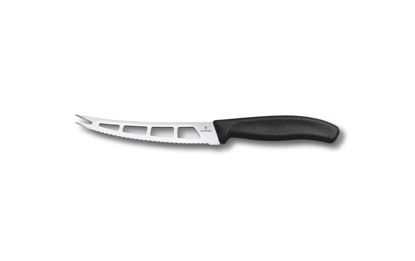 Victorinox Käsemesser 13 cm, Edelstahl/Kunststoff, Wellenschliff, Schwarz