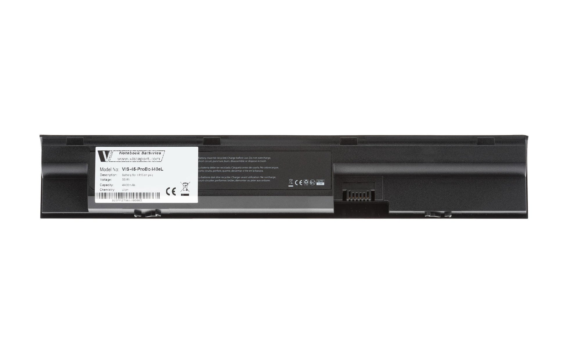 Vistaport Notebook-Akku – für HP ProBook 440/450/455 – 48 Wh, 10,8 V (6 Zellen) – Schwarz