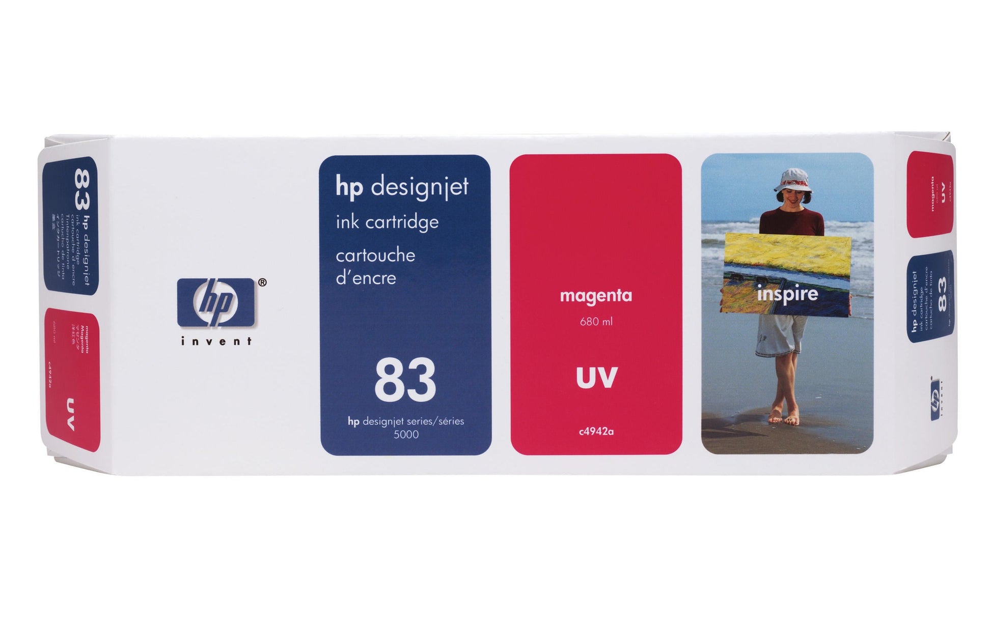 HP Tintenpatrone 83 (C4942A), Magenta, 680 ml, Original – für Designjet 5000